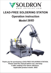 Soldron 385D Operation Instruction Manual
