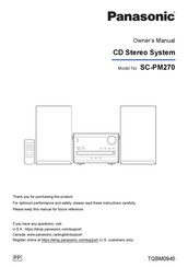 Panasonic SC-PM270 Owner's Manual