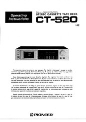 Pioneer CT-520 Operating Instructions Manual