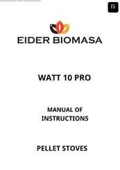 Eider Biomasa WATT 10 PRO Manual Of Instruction
