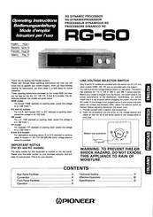 Pioneer RG-60 Operating Instructions Manual
