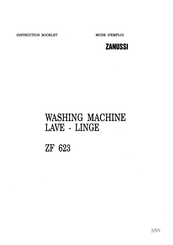 Zanussi ZF 623 Instruction Booklet