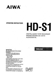 Aiwa HD-S1 Operating Instructions Manual