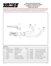 Vance and hines 27321 Installation Instructions Manual