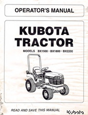 Kubota BX1500 Operator's Manual