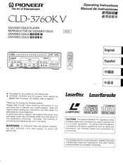 Pioneer CLD-3760K V Operating Instructions Manual