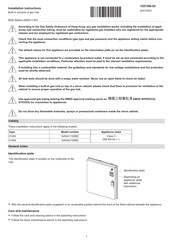 V-Zug GAS421 Series Installation Instructions Manual