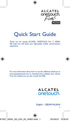 Alcatel onetouch Fire C 4020A Quick Start Manual