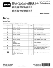 Toro 72074 Setup Instructions