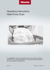 Miele TXR 860 WP Operating Instructions Manual
