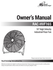 Royal Sovereign RAC-HVF16S Owner's Manual