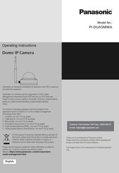 Panasonic PI-DUA5MWA Operating Instructions Manual