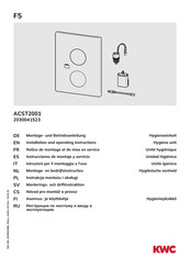 KWC F5 ACST2001 Installation And Operating Instructions Manual