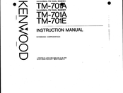 Kenwood TM-701A Instruction Manual