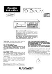 Pioneer PD-Z970M Operating Instructions Manual