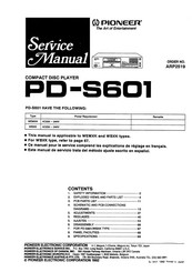 Pioneer PD-S601 Service Manual