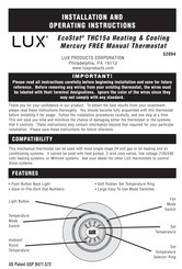 Lux EcoStat THC15a User Manual