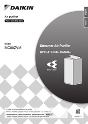 Daikin MC80ZVM Operational Manual