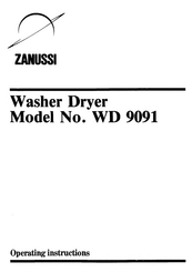Zanussi WD 9091 Operating Instructions Manual