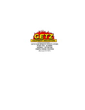 Getz Equipment Innovators 4G58589 Quick Start Manual