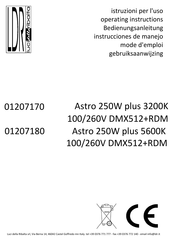 LDR Astro 250W plus 3200K 100/260V DMX512+RDM Operating Instructions Manual