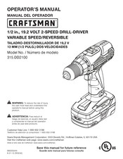 Sears CRAFTSMAN 315.DD2100 Operator's Manual