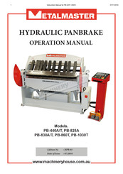 MetalMaster PB-440A/T Operation Manual
