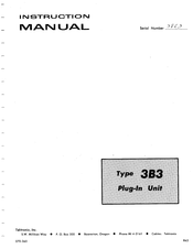 Tektronix 3B3 Instruction Manual