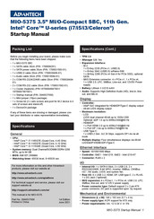 Advantech MIO-5375 Startup Manual