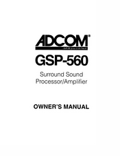 Adcom GSP-560 Owner's Manual