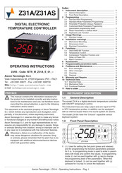 Ascon tecnologic Z31AS Operating Instructions Manual