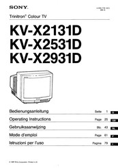 Sony Trinitron KV-X2531D Operating Instructions Manual