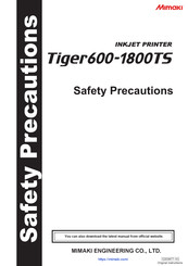 MIMAKI Tiger 600-1800TS Safety Precautions