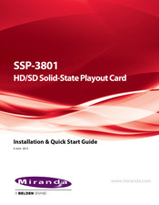 Belden Miranda SSP-3801 Installation & Quick Start Manual