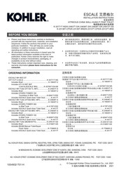 Kohler ESCALE K-23136T-CPS Installation Instructions Manual