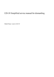 Lenovo ThinkVision E20-30 Simplified Service Manual