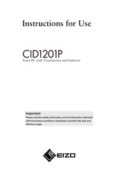 Eizo CID1201P Instructions For Use Manual