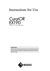 Eizo CuratOR EX190 Instructions For Use Manual