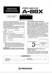 Pioneer A-88X Operating Instructions Manual