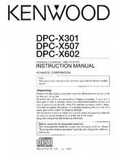 Kenwood DPC-X602 Instruction Manual