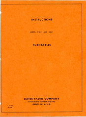 Gates Radio Company CB-21 Instructions Manual