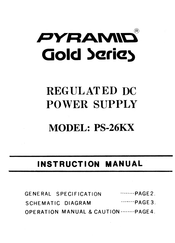 Pyramid Gold Series Instruction Manual