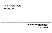 THORENS TD 125 Instruction Manual