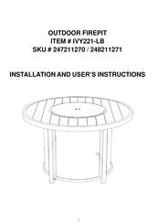 Living Spaces IVY221-LB Installation And User Instructions Manual