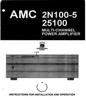 Amc 2N100-5 Instructions For Installation And Operation Manual