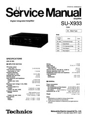 Technics SU-X933 Service Manual