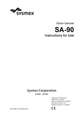 SYSMEX SA-90 Instructions For Use Manual