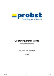 probst 5310.0372 Operating Instructions Manual