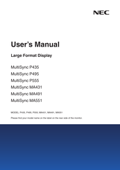 NEC MultiSync P555-PT User Manual