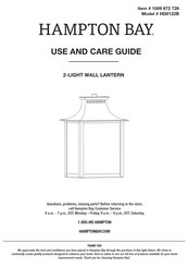 HAMPTON BAY 1009 672 726 Use And Care Manual